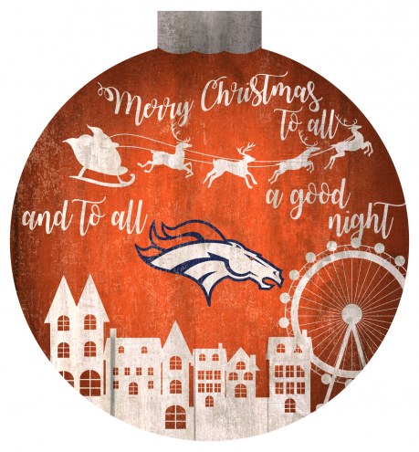 Denver Broncos 12&quot; Christmas Village Wall Art