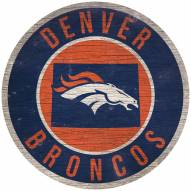 Denver Broncos 12" Circle with State Sign