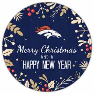 Denver Broncos 12" Merry Christmas & Happy New Year Sign