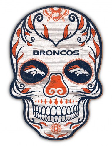 Denver Broncos 12&quot; Sugar Skull Sign