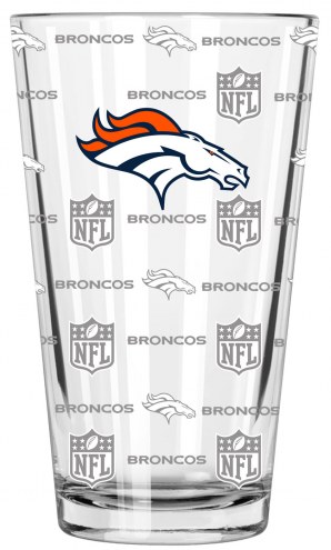 Denver Broncos 16 oz. Sandblasted Pint Glass