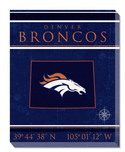 Denver Broncos 16&quot; x 20&quot; Coordinates Canvas Print