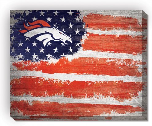 Denver Broncos 16&quot; x 20&quot; Flag Canvas Print