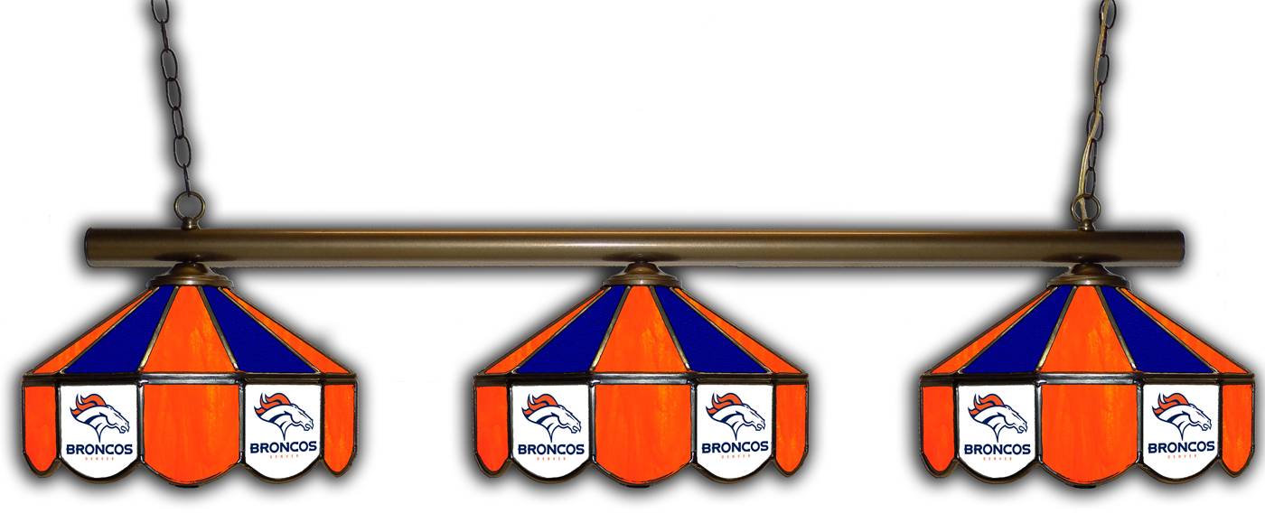 Denver Broncos 3 Shade Pool Table Light, Denver Broncos Table Lamps