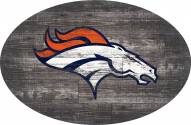 Denver Broncos 46" Distressed Wood Oval Sign