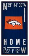 Denver Broncos 6" x 12" Coordinates Sign