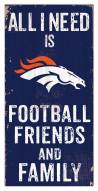 Denver Broncos 6" x 12" Friends & Family Sign