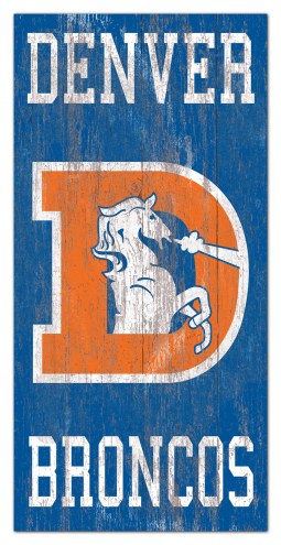 Denver Broncos 6&quot; x 12&quot; Heritage Logo Sign