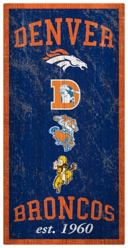 Denver Broncos 6&quot; x 12&quot; Heritage Sign