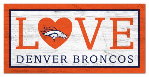 Denver Broncos 6&quot; x 12&quot; Love Sign