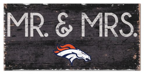 Denver Broncos 6&quot; x 12&quot; Mr. & Mrs. Sign