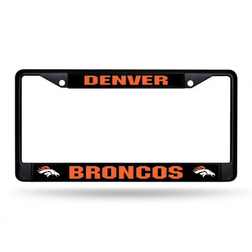 Denver Broncos Black Metal License Plate Frame