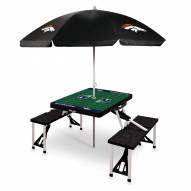 Denver Broncos Black Picnic Table w/Umbrella