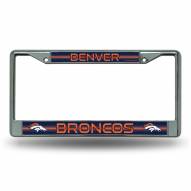 Denver Broncos Chrome Glitter License Plate Frame