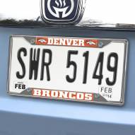 Denver Broncos Chrome Metal License Plate Frame