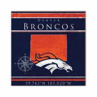 Denver Broncos Coordinates 10" x 10" Sign