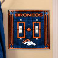 Denver Broncos Glass Double Switch Plate Cover