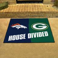 Denver Broncos/Green Bay Packers House Divided Mat