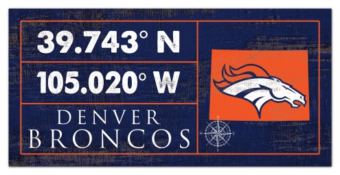 Denver Broncos Horizontal Coordinate 6&quot; x 12&quot; Sign