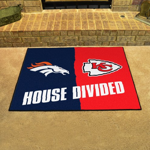 Denver Broncos/Kansas City Chiefs House Divided Mat