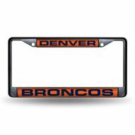 Denver Broncos Laser Black License Plate Frame