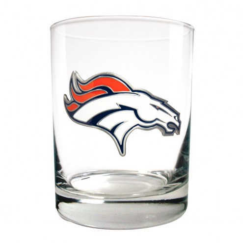 Denver Broncos Logo Rocks Glass - Set of 2
