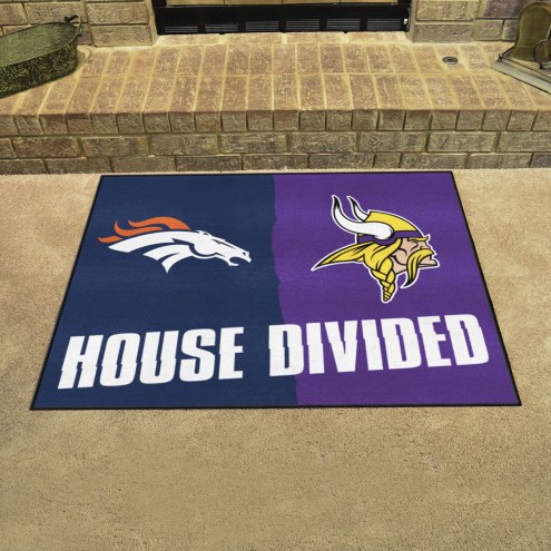 Denver Broncos/Minnesota Vikings House Divided Mat