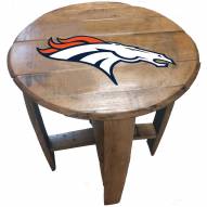 Denver Broncos Oak Barrel Table