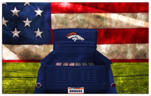 Denver Broncos Patriotic Retro Truck 11&quot; x 19&quot; Sign