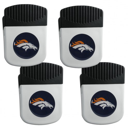 Denver Broncos 4 Pack Chip Clip Magnet with Bottle Opener