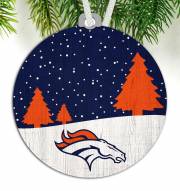 Denver Broncos Snow Scene Ornament