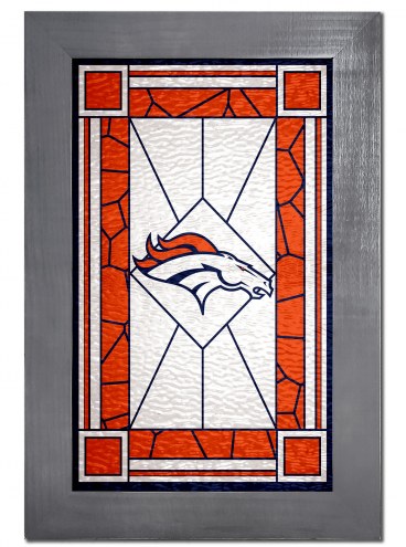 Denver Broncos Stained Glass with Frame