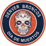 Denver Broncos Sugar Skull 12" Circle Sign
