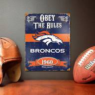 Denver Broncos Vintage Metal Sign