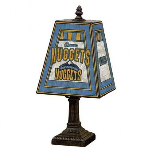 Denver Nuggets Hand-Painted Art Glass Table Lamp