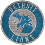 Detroit Lions 12" Circle with State Sign