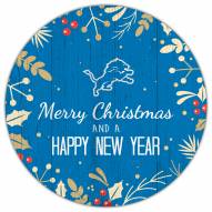 Detroit Lions 12" Merry Christmas & Happy New Year Sign