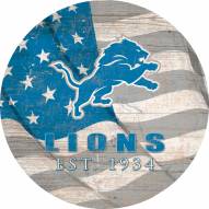 Detroit Lions 12" Team Color Flag Circle Sign
