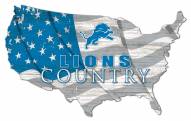 Detroit Lions 15" USA Flag Cutout Sign
