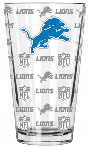 Detroit Lions 16 oz. Sandblasted Pint Glass