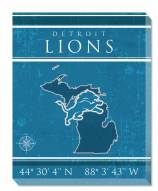 Detroit Lions 16" x 20" Coordinates Canvas Print