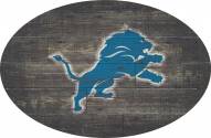 Detroit Lions 46" Distressed Wood Oval Sign