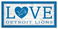 Detroit Lions 6" x 12" Love Sign