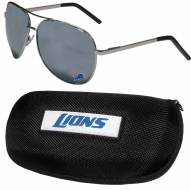 Detroit Lions Aviator Sunglasses and Zippered Carrying Case