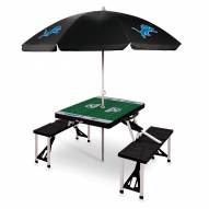 Detroit Lions Black Picnic Table w/Umbrella