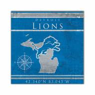 Detroit Lions Coordinates 10" x 10" Sign
