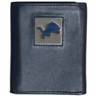 Detroit Lions Deluxe Leather Tri-fold Wallet in Gift Box