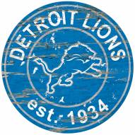 Detroit Lions Distressed Round Sign
