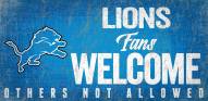 Detroit Lions Fans Welcome Wood Sign