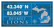 Detroit Lions Horizontal Coordinate 6" x 12" Sign